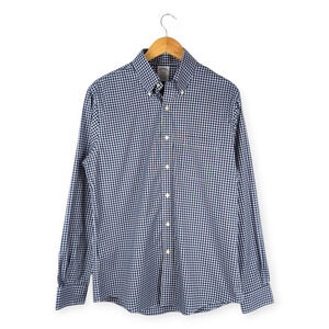 Brooks Brother's Navy and White Gingham Regent Fit Button Down Dress Shirt